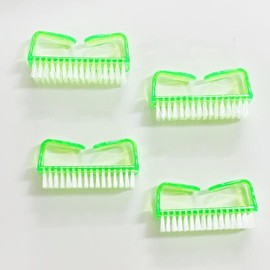 SQULIGT 4Pcs Nail Brushes for Cleaning Fingernails, Manicure Tools Scrub Brushes Kit, Toenail Brush to Clean Under Nails Pedicure Foot Small Brush Women Men (Green)