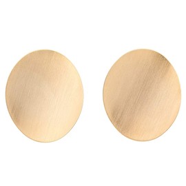 Large Round Disc Drop Earrings Fashion Brushed Gold Drop Earrings for Women