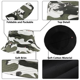 TAGVO Fishing Hat on Both Sides Men Women Bucket Hat UV Protection Sun Hat Summer Hat, F, Unit size