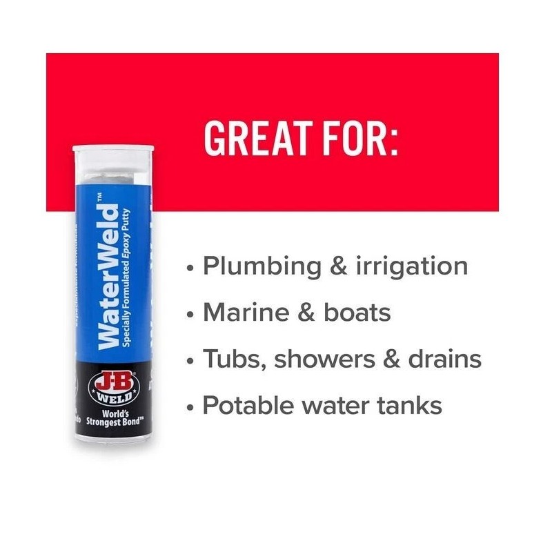 J-B Weld 8277 WaterWeld Epoxy Putty Stick - 2 oz.,