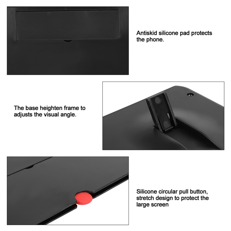 12'' 3D Phone Screen Magnifier HD Screen Amplifier PullOut Bracket
