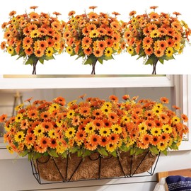 NAHUAA 12 Bundles Fake Mums Artificial Flowers Sunflower Daisies Silk Flower Arrangements Fake Fall Flowers for Indoor Outdoor Garden Wedding Home Office Porch Fall Decor