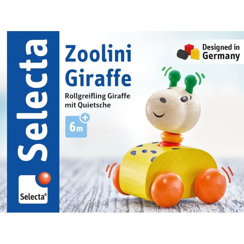 Selecta 61037 Zoolini Giraffe, Greifling und Quietschfigur