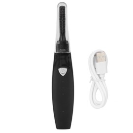 Heated Eyelash Curler USB Rechargeable Electric Lash Curling Tool for Long Lasting EyelashesBlack
