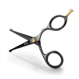 BRV MEN German Steel Rounded-Tip Scissors - Titanium Plated, Hammer Forged 100% Stainless Steel - Facial Hair, Beard, Mustache, Nose Hair Trimming - Professional Grooming Scissors - 10.6 cm (Black)