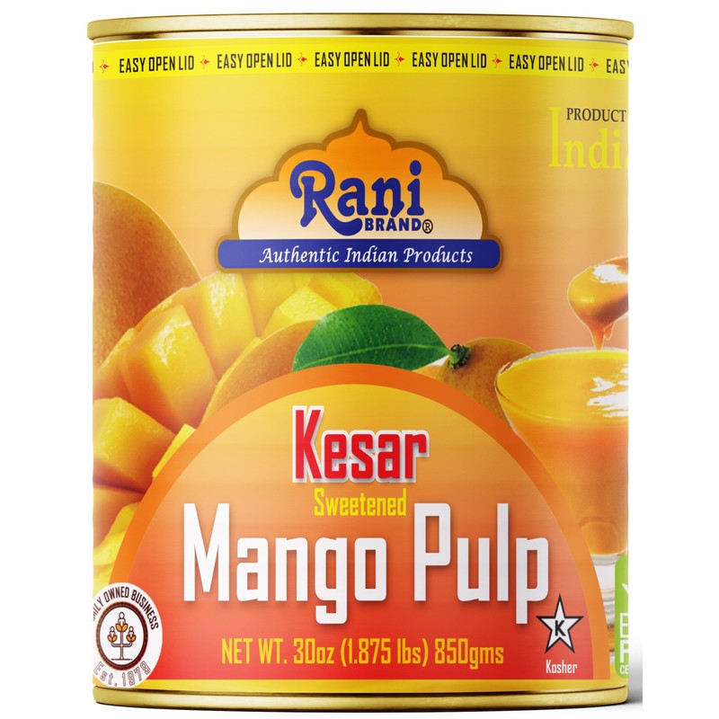 Rani Mango Pulp Puree (Makes Mango Lassi Shakes) Kesar Sweetened
