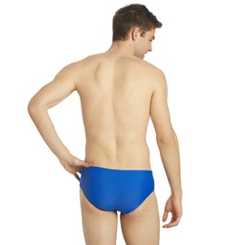 Iswim Essential Solid Brief Swimsuit Men’ Competitive Swimwear, Drawstring Waist, UPF 50+, Chlorine Resistant, 2-Way Stretch - Royal - 34