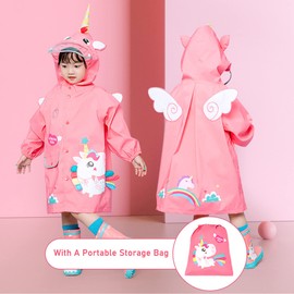 Kids Raincoat Boys Girls Toddler Rain Poncho Waterpoof Rain Jacket Children Cartoon Rainwear 2-3 Years