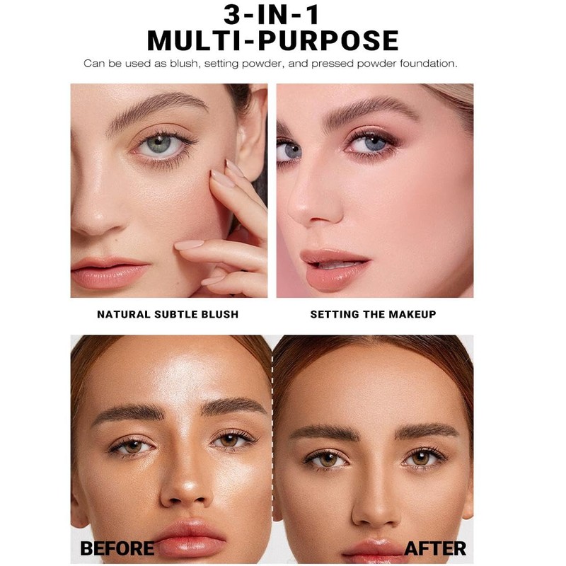 YOUNG VISION Pressed Powder Foundation Makeup, Baked Color & Color