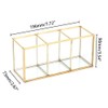 Gold Makeup Brush Holder Organizer, Makeup Organiser with 3 Compartments,