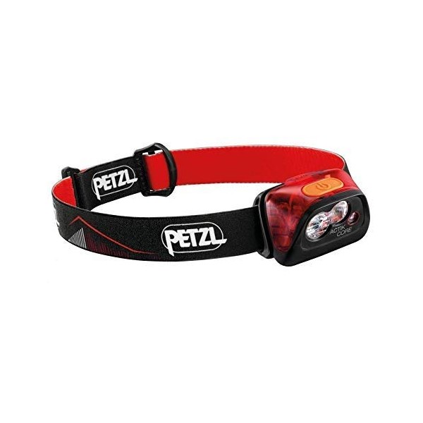 Petzl - ACTIK CORE Headlamp, 350 Lumens, Rechargeable, with CORE Battery, Red
