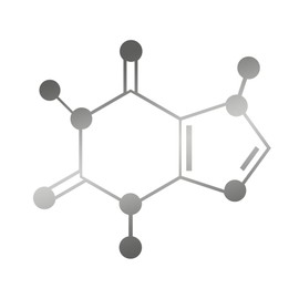 Applicable Pun Caffeine Molecule Coffee Energy - Chemical Compound Skeletal Formula - Vinyl Decal for Outdoor Use on Cars, ATV, Boats, Windows and More - Silver 4 inch