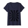 Womens Starlight Beam With Dovetail Pattern Black Cut Out V-Neck