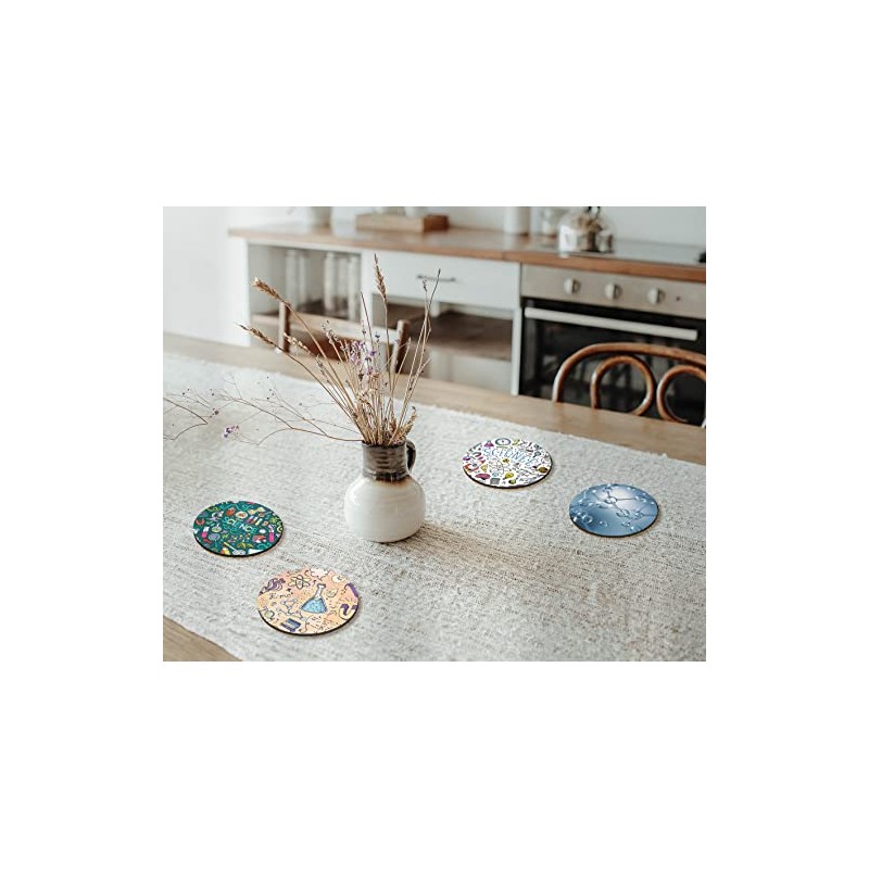 4 x Round Science Coasters - Chemistry School Teacher Men