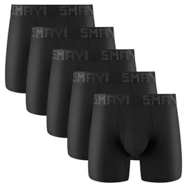5Mayi Men's Boxer Briefs Fly Front with Pouch Athletic Mens Underwear Performance Boxer Briefs for Men Pack L