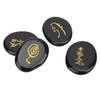 4Pcs Reiki Symbols Stones Smoother Surfaces Engraved Reiki Stones for