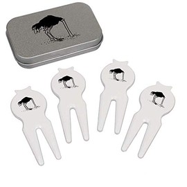 Azeeda 'Head In Sand Ostrich' Golf Divot Tool/Repair Fork Gift Set (GO00033049)