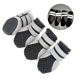 Zunea Paw Protector Dog Boots summer non-slip small dog shoes, adjustable, reflective, soft, breathable, mesh, puppy, heat-resistant for hot roads