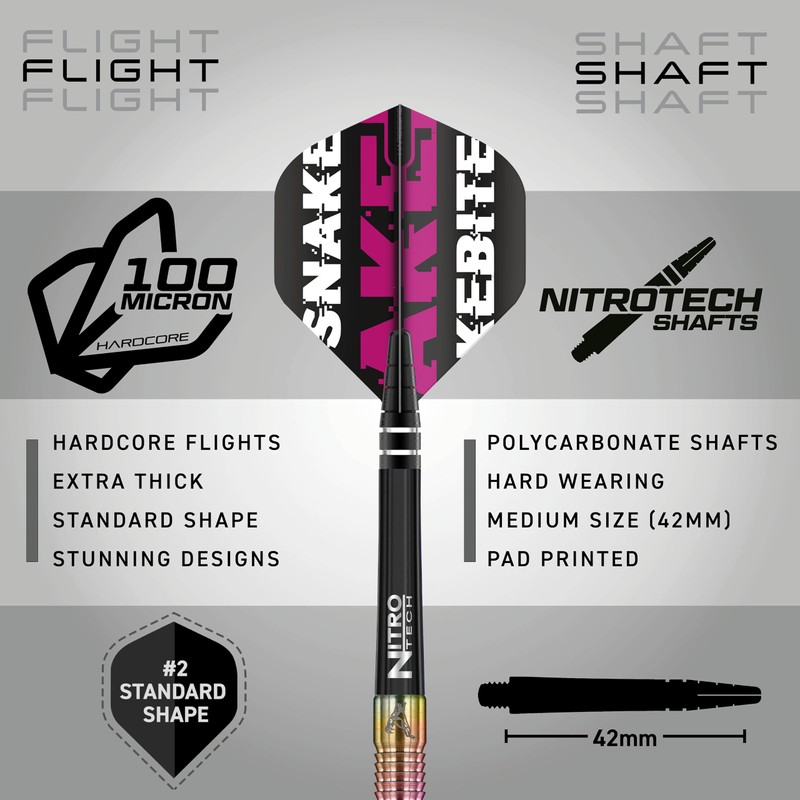 RED DRAGON Darts|Snakebite World Champion| 90% Tungsten Darts Set |25g