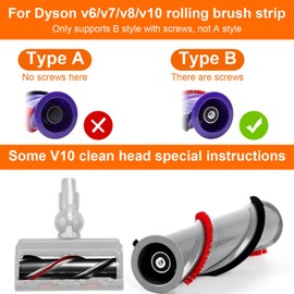 Fixbetter Pack of 4 Rolling Brush Plush Strips Replacement for Dyson V6, V7, V8, V10 Vacuum Cleaner, Roller Brush Accessories, Roller Brush Strips, Felt Strips with Screwdriver
