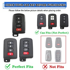 TOMALL for Toyota Key Fob Cover with Keychain, 4 Buttons Soft TPU Key Fob Protector Compatible with Toyota Avalon Camry Corolla RAV4 Highlander Sequoia Car Key Cover, White