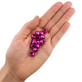 400 cuentas de acrílico metálico rosa mate de 10 mm con agujero europeo grande de 4,8 mm