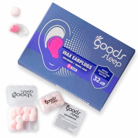 GoodsSleep Soft Wax Earplugs & Travel Case,18 pcs, 32 dB