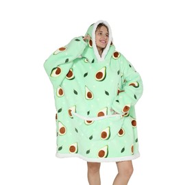 Shamdon Home Collection Oversized Hoodie Blanket, Hoodie Blanket with Sleeves, Warm Sherpa Blanket Jumper, Flannel Living & Cuddly Blankets, TV Blanket, Hoodie for Adults, Men, Women, Teenagers,