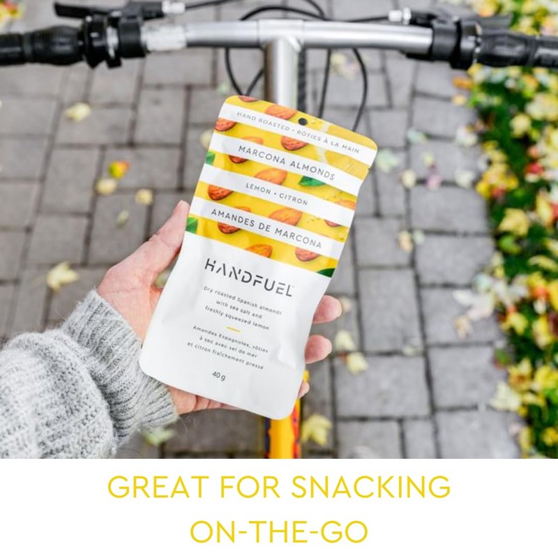 Handfuel Lemon Marcona Almonds, Hand Roasted Salted Almonds, 10g of