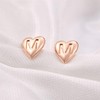 Heart Initial Stud Earrings for Girls, S925 Sterling Silver Post