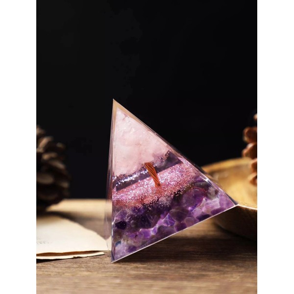 Crystal Healing Orgonite Pyramid Reiki Chakra Tree of Life Energy