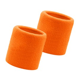 Wristbands Set, 2PC Sports Sweatbands Men Women, Sweat Wrist Sweatbands, Soft Thickened for Basketball Gym Gymnastics Tennis Soccer - Orange