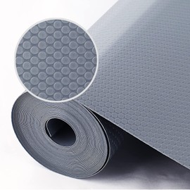 WochiTV Shelf Liner for Cabinets, Drawer 17.5 Inch x 10 Feet, Non Stick EVA Plastic Mat for Kitchen, Bathroom, RV Drawers, Closet, Cupboard, Shoe Shelves, Grey