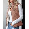 Valphsio Womens Reversible Quilted Sherpa Fleece Vest Padding Vest Sleeveless