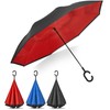 G4Free 62 Inch Large Reverse Umbrella with C-Shaped Handle, Windproof