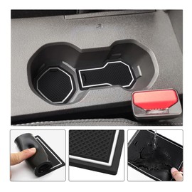 LFOTPP Dacia Sandero 3 / Sandero Stepway III Rubber Mats, Car Centre Console Non-Slip Mats, Cup Mats, Drink Holder, Armrest Door Slot, Sandero Car Accessories (White)