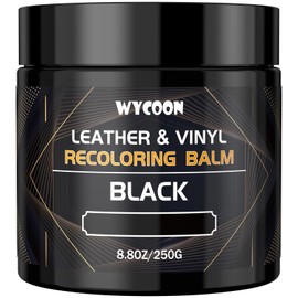 WYCOON Black Leather Recoloring Balm, Leather Repair Kit for Furniture, Leather Dye & Paint, Color Restorer for Couches, Car Seats, Shoes - Restore Scratched, Faded and Cracked Surfaces