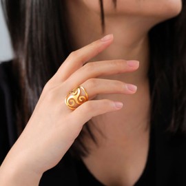 Celtic Triskelion Ring for Men,Triskele Symbol Celtic Spiral Knot Ring of Irish Triskelion Stainless Steel Mens Promise Wedding Rings Jewellery Gift, 10, Stainless Steel, No Gemstone