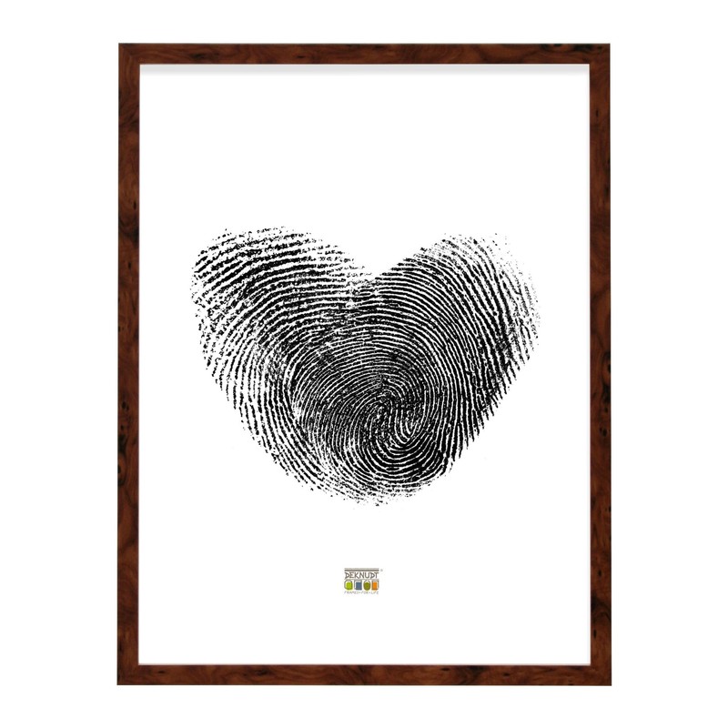 Deknut Burl Wood Photo Frame with Gold Inner Rim, Wood,