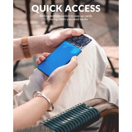 VULKIT Card Wallet for Men Credit Card Holder RFID Blocking Pop Up Card Holder Women Minimalist Wallet Slim RFID Wallet