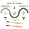 Isshah Kids Bamboo Toothbrushes Plant-Based Bristles Eco-Friendly Compostable Natural Toothbrushes