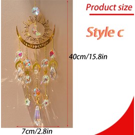 SSyang Pack of 2 Crystal Sun Catchers for Windows, Suncatcher, Window Decoration Hanging, for Hanging Window Decoration (C)