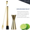 Gbuxska Gold Cocktail Shaker Set - Premium Glass Bartender Kit