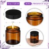 30 Pcs 4 oz Amber Glass Jars with Black Lids