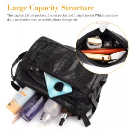 NSI Women's PU Purse Shoulder Bag Multiple Pockets Cross Body Handbag Adjust Wallet