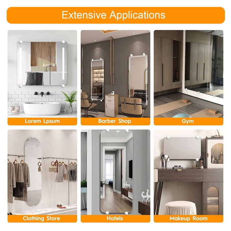 Frameless Mirror Mounting Hardware Kit Zinc Alloy Mirror Holder Clips
