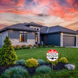 Funny If You Can Read This Warning Yard Sign Home Security Sign Property Protected by Owner Sign Outdoor Large 10 Inch With Stake