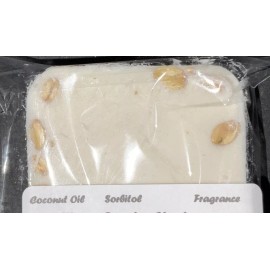 Homemade square homemade soaps, an oatmeal bar made for moisturizing and exfoliating