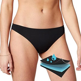 The Period People Black Bikini Bottoms for Girls - One Piece Swim Bottoms for Teens and Women - Bikini Bottoms Used for Swimming and All Day wear - Large