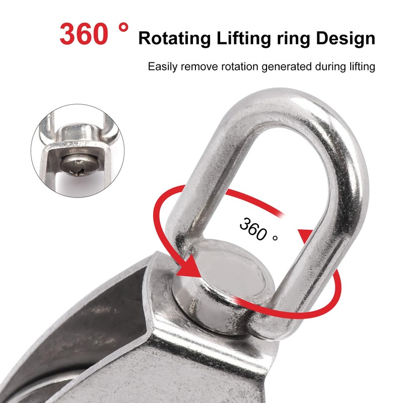 AOKOLL M50 Single Pulley Snatch Block Lifting Crane Heavy Duty